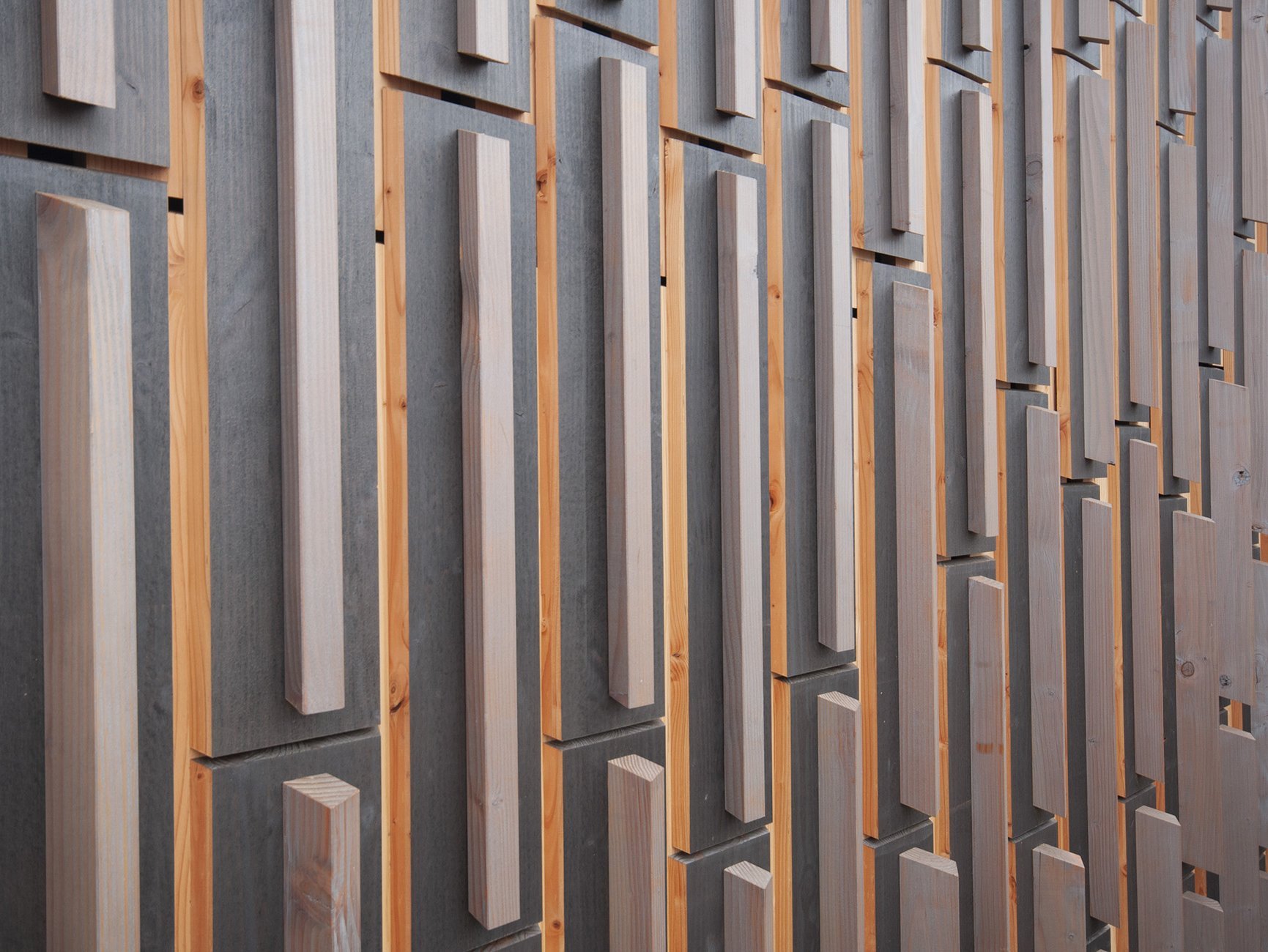 Holzfassade, Rohmben, dunkelgrau